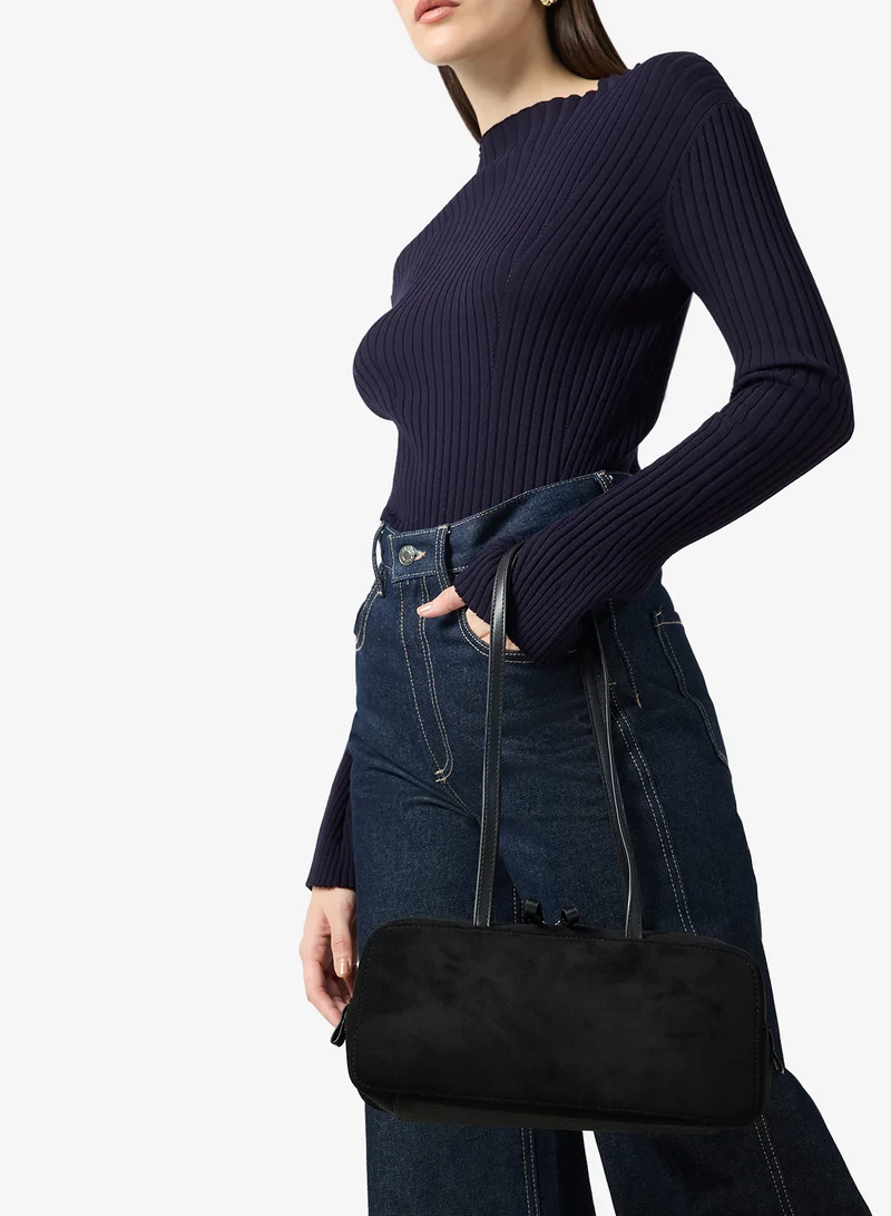 ELLA East-To-West Suede Shoulder Bag